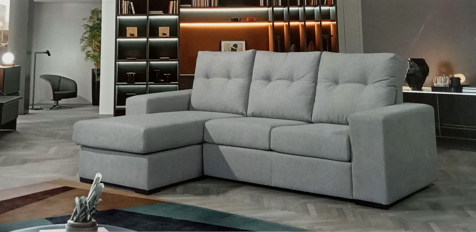 Chaisse Longue color gris claro - Imagen 1
