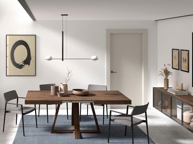 Composición Comedor Madera Oscura