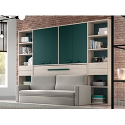 Composición juvenil cama abatible verde - Imagen 1