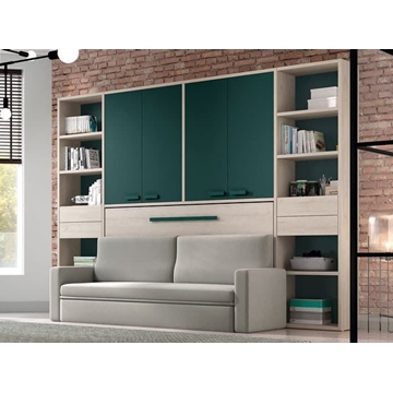 Composición juvenil cama abatible verde - Imagen 1