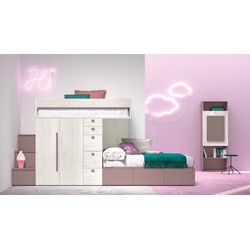 Composición juvenil literas rosa - Imagen 1