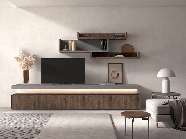 Composición Salón Gris Madera