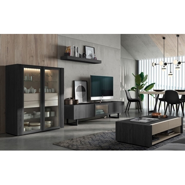 Composición salón madera oscura - Imagen 1