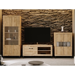 Composición salón madera y negro - Imagen 1