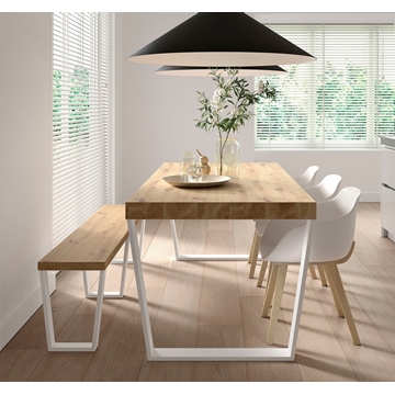 Mesa de comedor blanco madera - Imagen 1