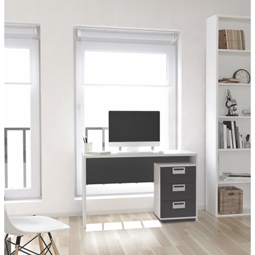 Mesa escritorio blanco y negro - Imagen 1