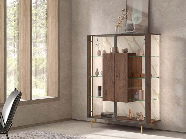 Mueble Auxiliar Madera Oscura