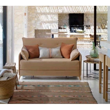 Sofá cama en color marrón - Imagen 1