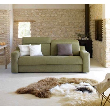 Sofá cama en color verde - Imagen 1