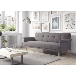 Sofá cama gris claro - Imagen 1