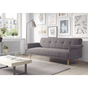 Sofá cama gris claro - Imagen 1